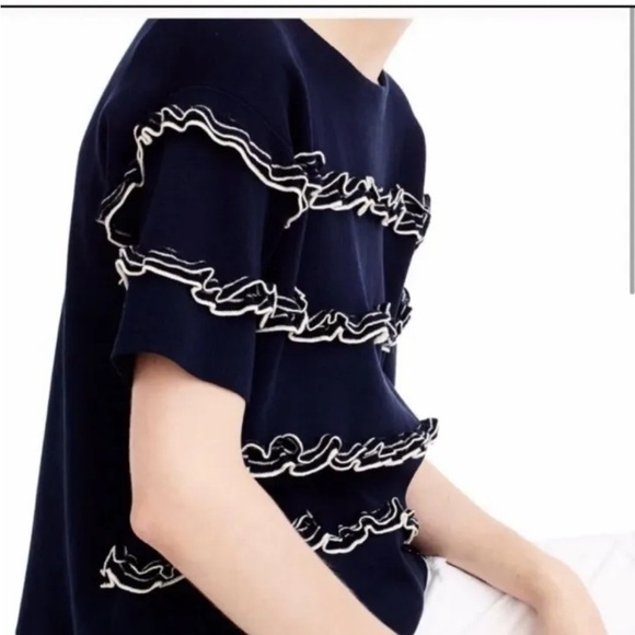 J. Crew Ruffle Boatneck Sweater Xs - Picture 2 of 6